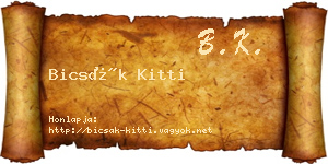 Bicsák Kitti névjegykártya